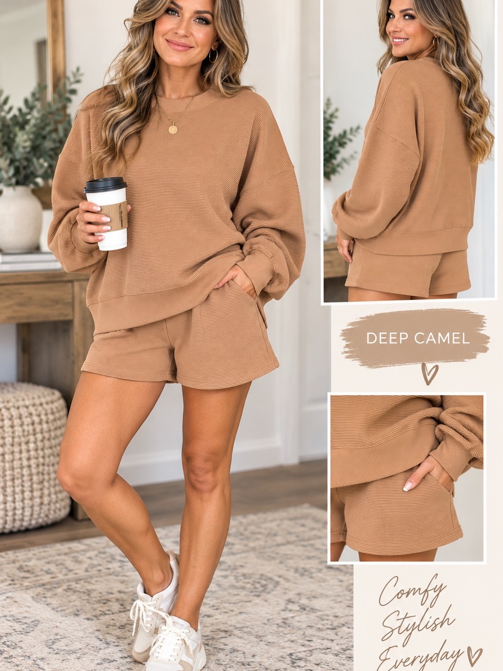 Cozy Deep Camel Scuba Lounge Set